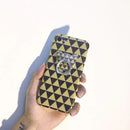 Yellow Black Triangle - Case With Ring - كفر مع مسكة خاتم