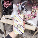 White Three Lines Case With Ring - كفر مع مسكة خاتم