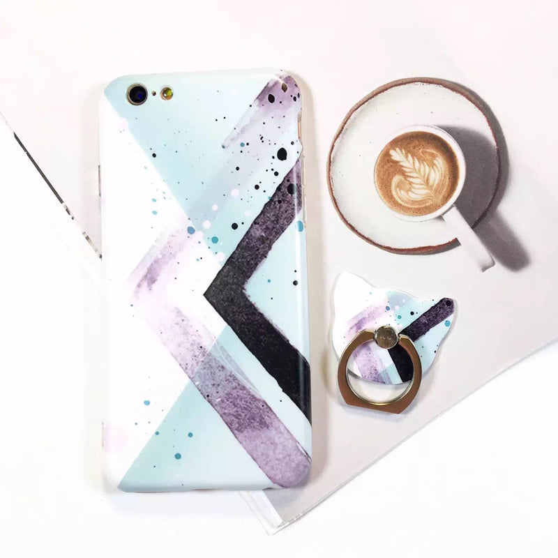 Light Blue - Purple - Black - Case with Ring - كفر مع مسكة خاتم