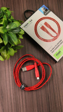 Energea Nyloflex USB-A to Lightning Cable 1.5M - Red[B] - سلك شحن ايفون - انيرجيا - طول متر ونصف - كفالة 5 سنين