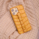 Yellow Crocodile Leather Case with Grip - كفر جلد مع مسكة شريطة