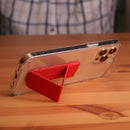 Red Grip with Clear Case and Grip Horizontal, Vertical and Magnetic Stand - كفر حماية مع مسكة وستاند جانبي ورأسي ومغناطيس للسيارة