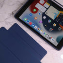 WiWu Magnetic iPad Folio Case - Dark Blue - كفر ايباد حماية عالية - مع مكان للقلم - ووضعيتين للاستاند - مغناطيس