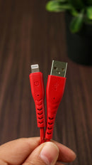 Energea Nyloflex USB-A to Lightning Cable 1.5M - Red[B] - سلك شحن ايفون - انيرجيا - طول متر ونصف - كفالة 5 سنين