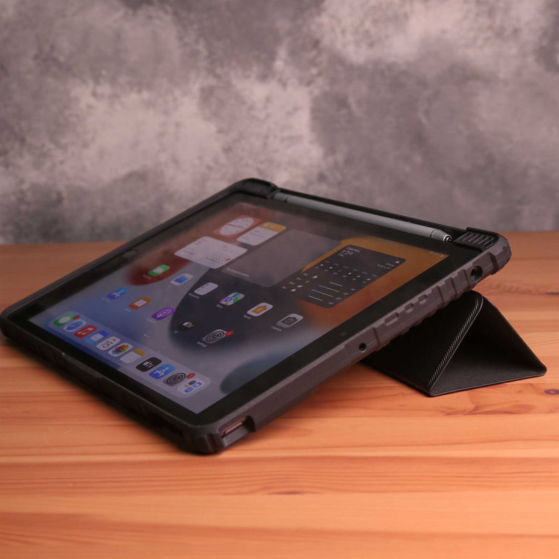 Nillkin iPad Case - Black - كفر ايباد حماية عالية - مع مكان للقلم - ووضعيتين للاستاند