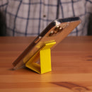 Yellow Grip with Clear Case and Grip Horizontal, Vertical and Magnetic Stand - كفر حماية مع مسكة وستاند جانبي ورأسي ومغناطيس للسيارة