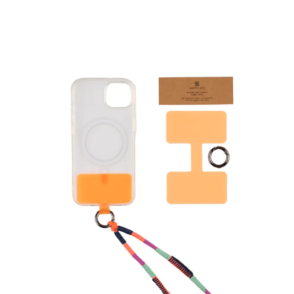 Happy-Nes - Only Phone Ring Patch - Orange - Pink - Green - for All Cases iPhone Models - خاتم دائري مع علاقة - هابي نيس - لتعليق الاستراب بالكفر