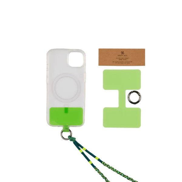 Happy-Nes - Only Phone Ring Patch - Orange - Pink - Green - for All Cases iPhone Models - خاتم دائري مع علاقة - هابي نيس - لتعليق الاستراب بالكفر