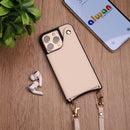 White Wallet Leather Case with Mirror, Card Slot and Lanyard - كفر مع مراية ومكان للبطاقات وخيط علاقة