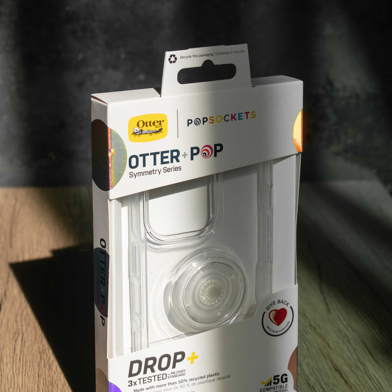 Otterbox Otter+Pop Symmetry Clear Case - Clear - كفر حماية عالية مع مسكة دائرية بوب سوكت - اوتربوكس - شفاف