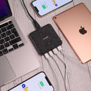 Anker Powerport Atom III 63W Slim - Black Fabric [D] - موزع شحن انكر - 4 فتحات للشحن - قوة 63 واط - 2 منفذين تايب سي - 2 منفذين للشحن الذكي - كفالة 18ش شهر