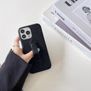 Black Leather Case with Grip - كفر جلد مع مسكة شريطة