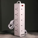 LDNIO Charger Power Strip With 10 Outlets - 30W - 6-Port USB Wall Charger Adapter - موزع شاحن حائط دولي - 10 مخارج كهرباء + 6 مخارج للشحن - قوة 30 واط - كفالة 12 شهر