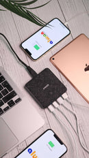 Anker Powerport Atom III 63W Slim - Black Fabric [D] - موزع شحن انكر - 4 فتحات للشحن - قوة 63 واط - 2 منفذين تايب سي - 2 منفذين للشحن الذكي - كفالة 18ش شهر