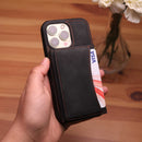Velvet Case with Wallet Card and Money Slots - Black -  كفر مع محفظة للبطاقات والنقود