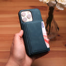 Velvet Case with Wallet Card and Money Slots - Green -  كفر مع محفظة للبطاقات والنقود
