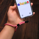 Dark Pink Lanyard with Clear Case - كفر حماية شفاف مع خيط علاقة