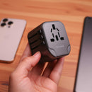 Porodo Universal Travel Charger - شاحن حائط دولي - لجميع دول العالم - منفذين للشحن الذكي والسريع - كفالة 24 شهر