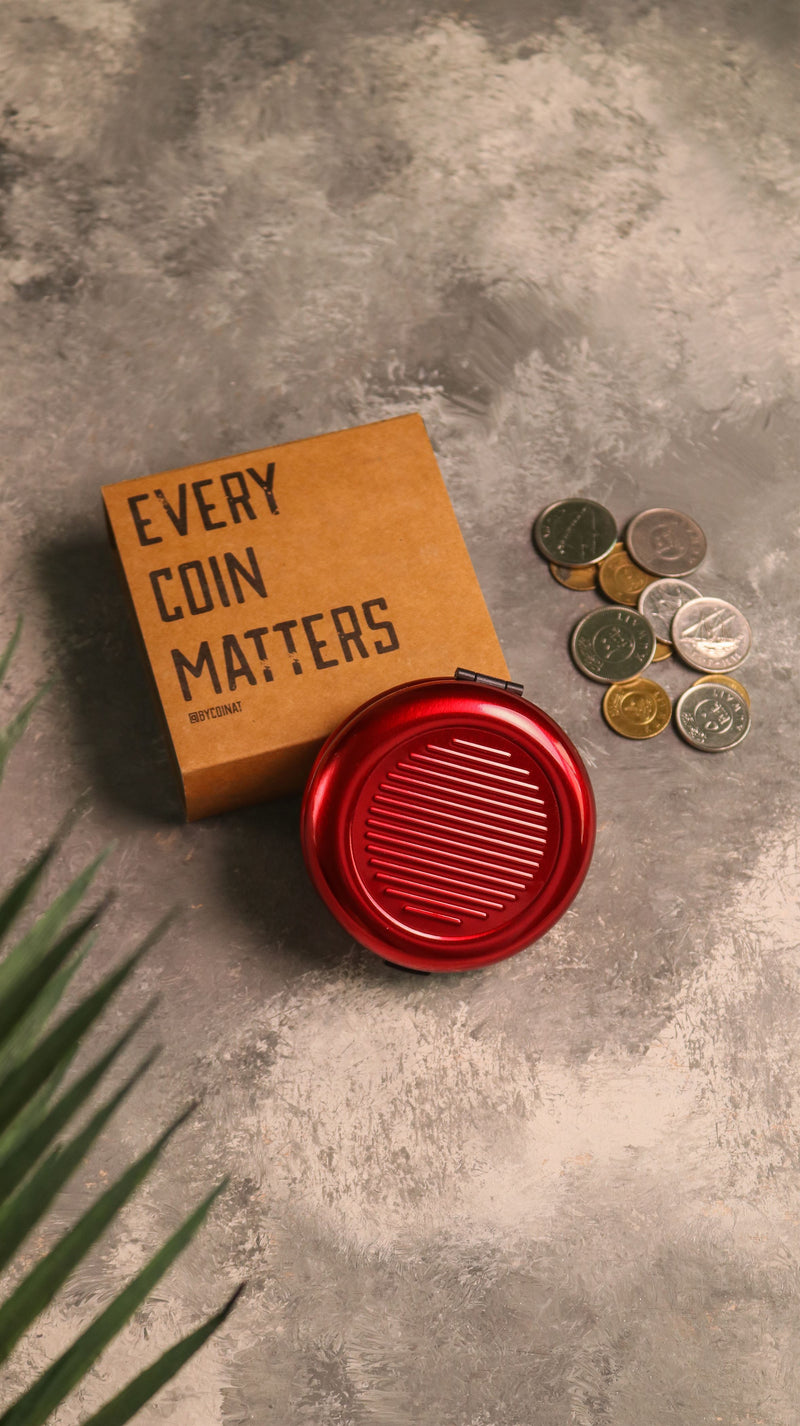 Coinat Aluminum Wallet - Red - احمر - كوينات محفظة القطع النقدية