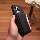 Velvet Case with Wallet Card and Money Slots - Black -  كفر مع محفظة للبطاقات والنقود
