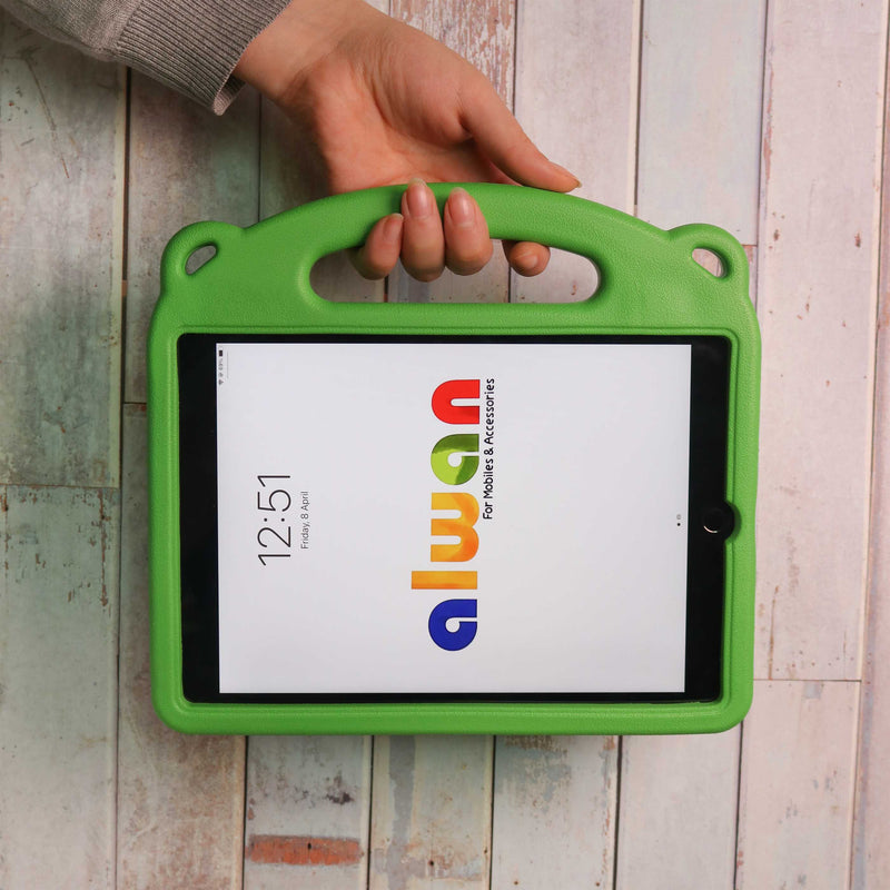 Panda iPad - Green - كفر ايباد حماية عالية - مع مسكة + ستاند + ومكان للقلم - مقاوم للسوائل