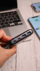 Anker Powerport Atom III 63W Slim - Black Fabric [D] - موزع شحن انكر - 4 فتحات للشحن - قوة 63 واط - 2 منفذين تايب سي - 2 منفذين للشحن الذكي - كفالة 18ش شهر