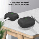 Ahastyle Silicone Keychain Case - Apple AirPods 3 - Black - كفر حماية مع ميدالية - سماعة ابل ايربودز 3