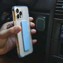 Light Blue Grip, Horizontal, Vertical and Magnetic Stand - مسكة وستاند جانبي ورأسي ومغناطيس للسيارة