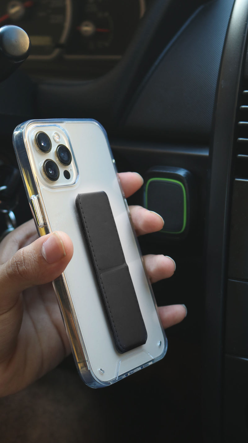 Black Grip, Horizontal, Vertical and Magnetic Stand - مسكة وستاند جانبي ورأسي ومغناطيس للسيارة