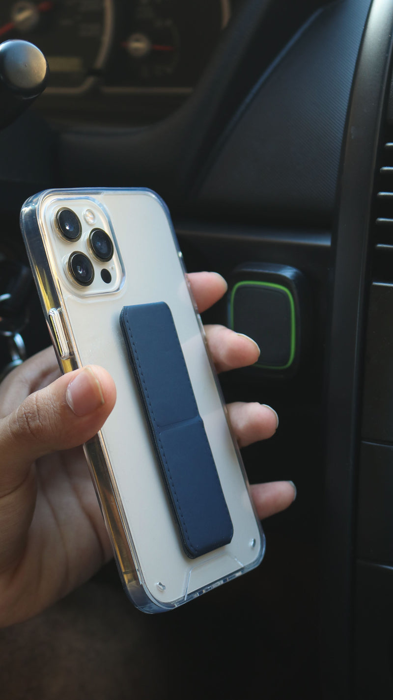 Dark Blue Grip, Horizontal, Vertical and Magnetic Stand - مسكة وستاند جانبي ورأسي ومغناطيس للسيارة I