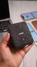 Anker Powerport Atom III 63W Slim - Black Fabric [D] - موزع شحن انكر - 4 فتحات للشحن - قوة 63 واط - 2 منفذين تايب سي - 2 منفذين للشحن الذكي - كفالة 18ش شهر