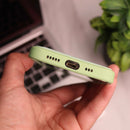 Light Green Soft Silicone Wallet Card Phone Case - كفر مع محفظة للبطاقات بالخلف