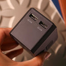 Powerology PD 45W Fast Charge + 2.4A USB Dual Output Universal Travel Adapter With 3 USB Ports - شاحن حائط دولي - باورلوجي - قوة 45 واط - 4 منافذ للشحن - 3 منافذ يو اس بي - 1 منفذ تايب سي - كفالة 24 شهر