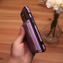 Velvet Case with Wallet Card and Money Slots - Purple -  كفر مع محفظة للبطاقات والنقود