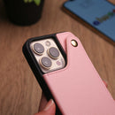 Pink Wallet Leather Case with Mirror, Card Slot and Lanyard - كفر مع مراية ومكان للبطاقات وخيط علاقة