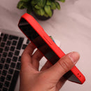 Red Soft Silicone Wallet Card Phone Case - كفر مع محفظة للبطاقات بالخلف