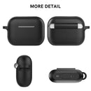 Ahastyle Silicone Keychain Case - Apple AirPods Pro 3/2 - Black - كفر حماية مع ميدالية - سماعة ابل ايربودز برو 3/2