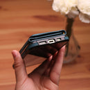 Velvet Case with Wallet Card and Money Slots - Green -  كفر مع محفظة للبطاقات والنقود