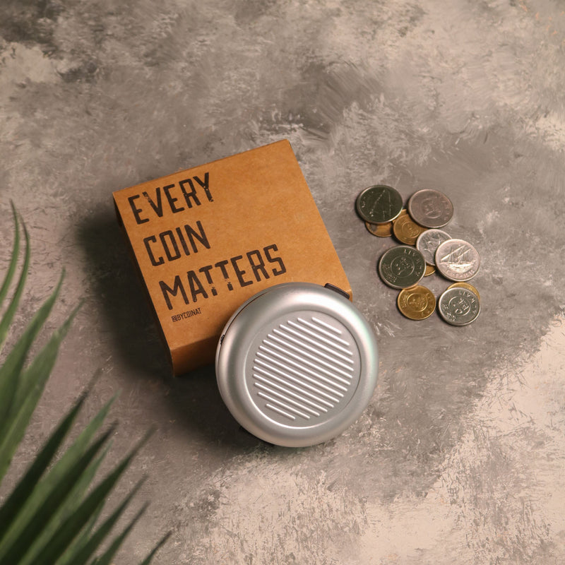 Coinat Aluminum Wallet - Silver - سلفر - كوينات محفظة القطع النقدية