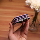 Velvet Case with Wallet Card and Money Slots - Purple -  كفر مع محفظة للبطاقات والنقود