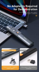 Baseus Orange Dot Wireless Presenter (Red Laser) Wireles Presenter - مؤشر ليزر - للعروض التقديمية - البرزنتيشن - مناسب لجميع انواع الاجهزة والايبادات