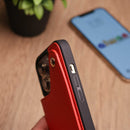 Orange Wallet Leather Case with Mirror, Card Slot and Lanyard - كفر مع مراية ومكان للبطاقات وخيط علاقة