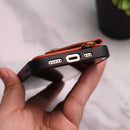 Brown Leather Wallet Case with Card Slot and Lanyard - كفر مع محفظة للبطاقات والكاش وخيط علاقة