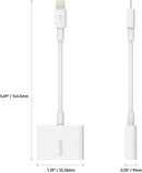 Belkin Lightning Audio + Charge Rockstar - وصلة للشحن والسماعة بنفس الوقت - لجميع اجهزة الايفون - بيلكن - كفالة 12 شهر