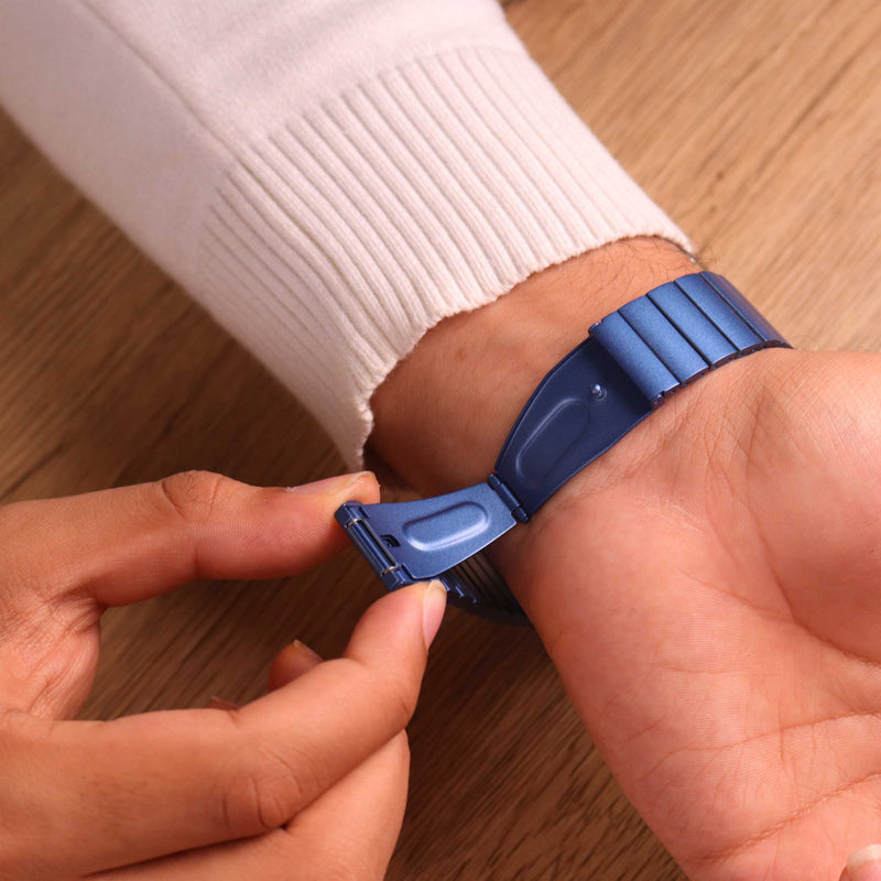 Viva Madrid Lavier Metal Watch Strap  - Blue - سير ساعة ابل ووتش - فيفا مدريد