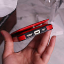 Red Leather Phone Case with Wallet Card - كفر مع محفظة للبطاقات والنقود وستاند جانبي