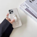 White Leather Case with Grip - كفر جلد مع مسكة شريطة