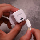 Anker PowerPort III 20W Cube - White شاحن حائط تايب سي - انكر - قوة 20 واط - كفالة 18 شهر