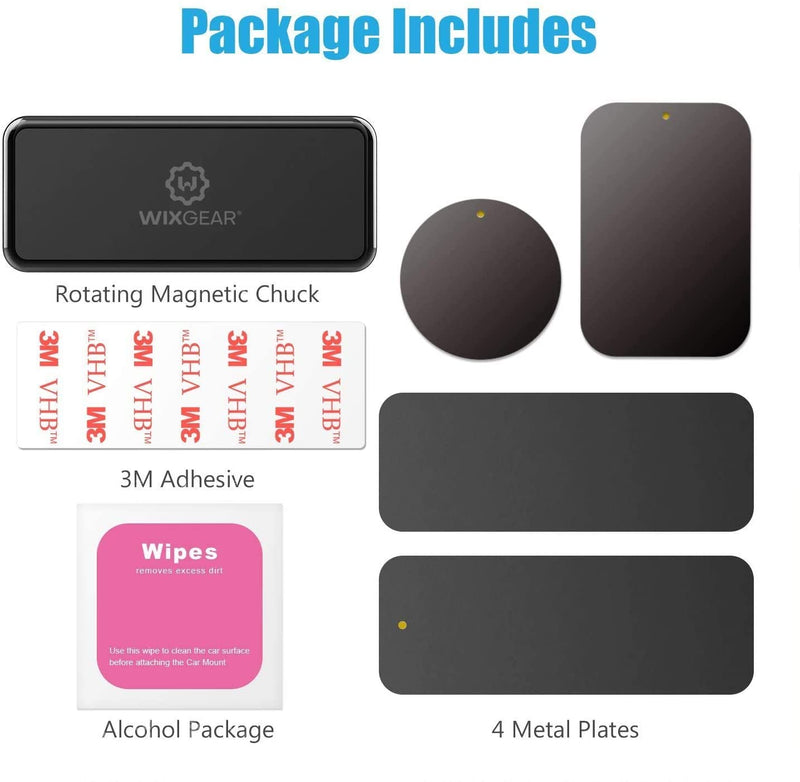 WixGear Rectangle Flat Magnetic Stick On Car Mount - ستاند سيارة مغناطيس - ويكس جير