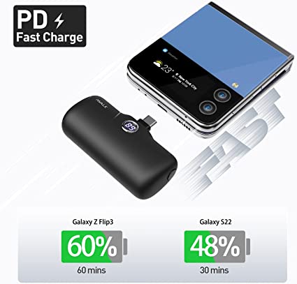 iWalk Link Me Plus Pocket Battery 4800 mAh - Type-C - Black [A] - بطارية متنقلة - مع شاحن تايب سي - لأجهزة الاندرويد والايفون 15 والايفون 16  - كفالة 24 شهر